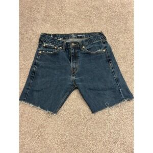 Signature Levi Strauss Denim Shorts Mens 29 Blue Good Raw Hem Distressed Jorts